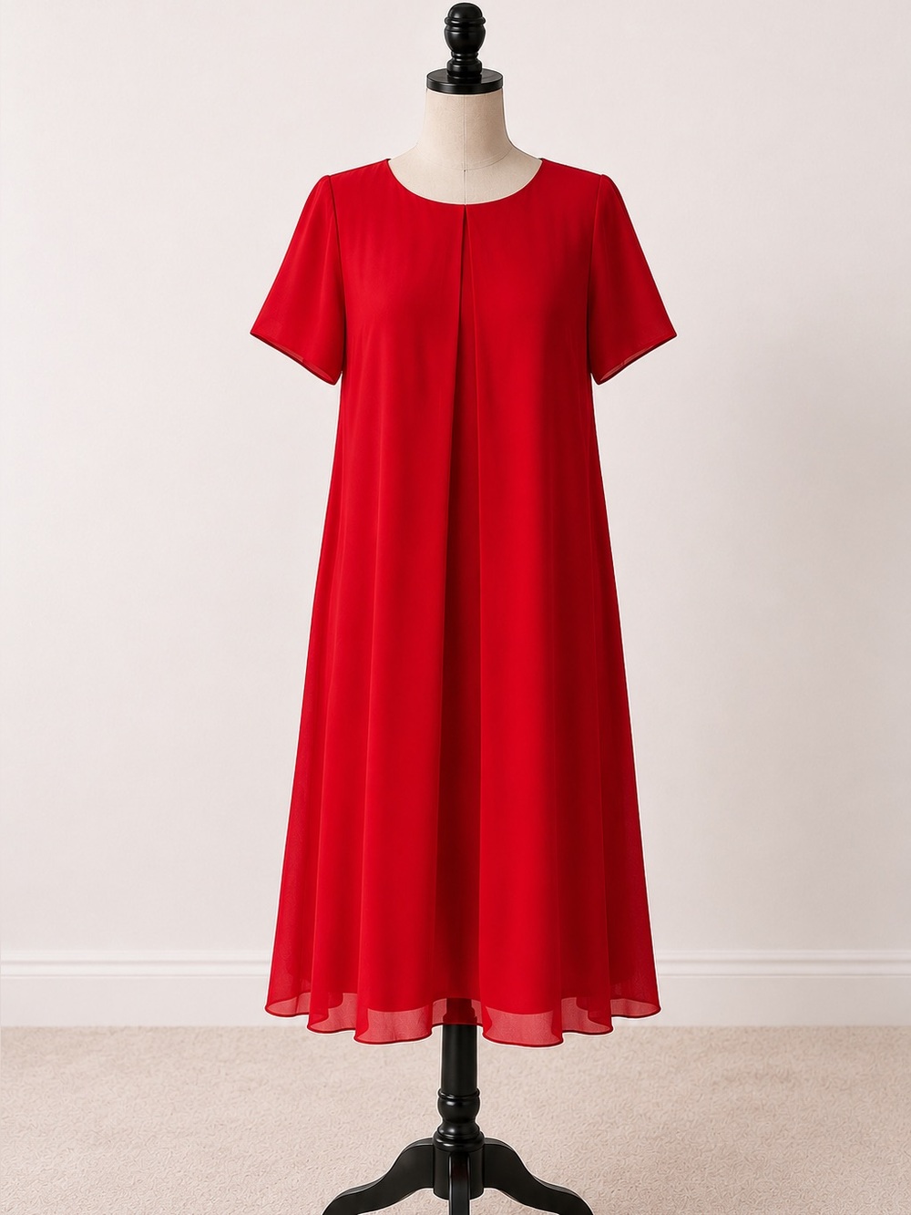 NWT Red Chiffon Shift Dress Career Workwear Size 6